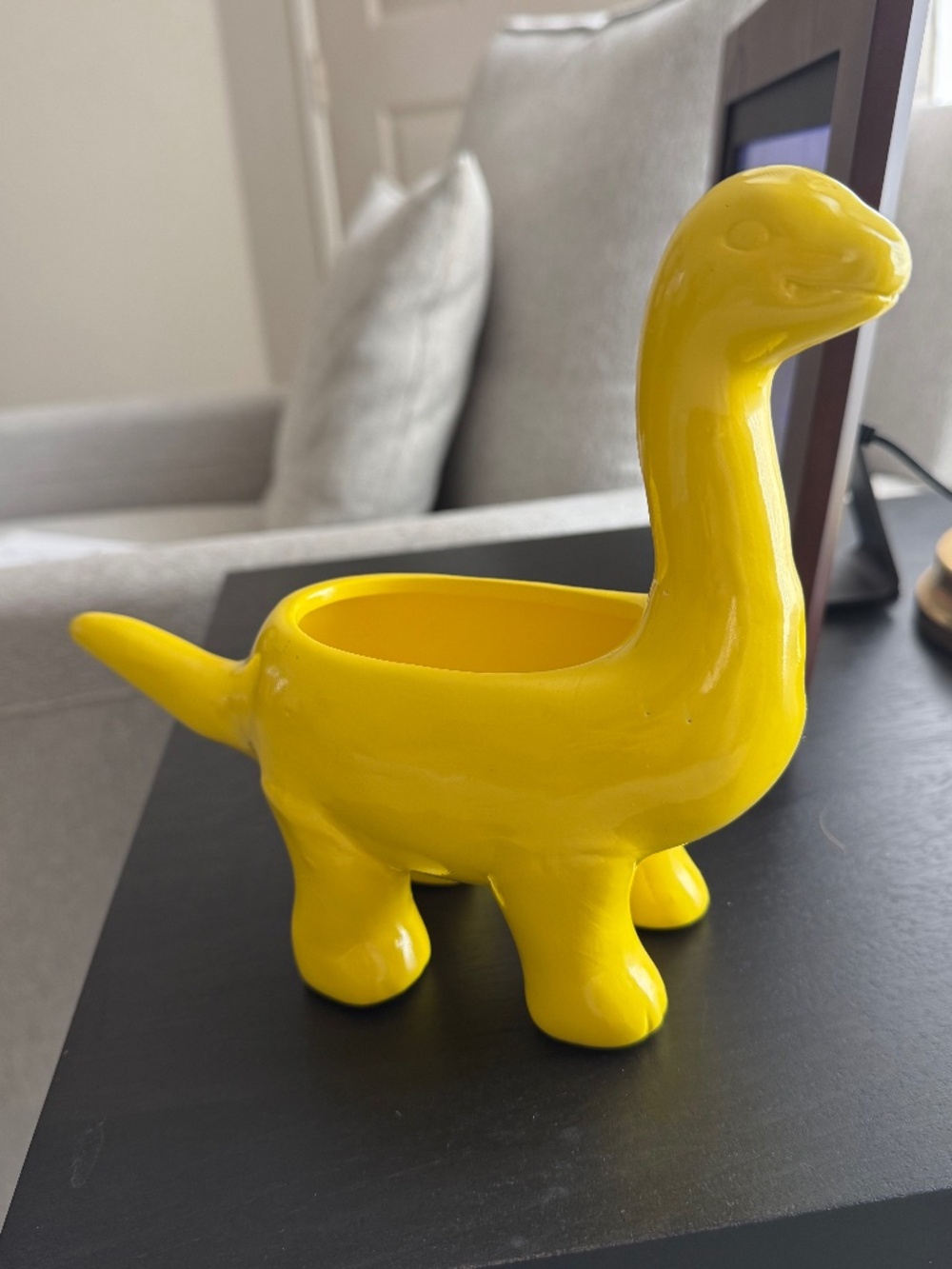 Yellow Porcelain Dino Planter - Brachiosaurus Plant Holder